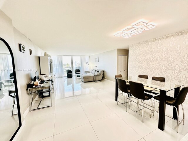 view of tiled dining room