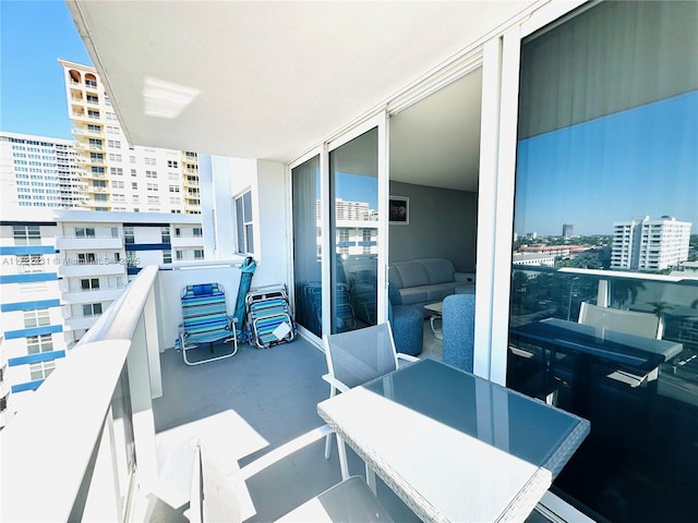 balcony with a city view