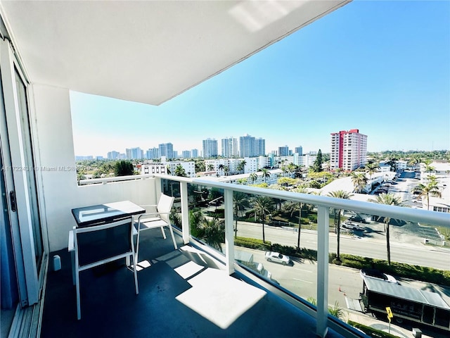 balcony featuring a city view