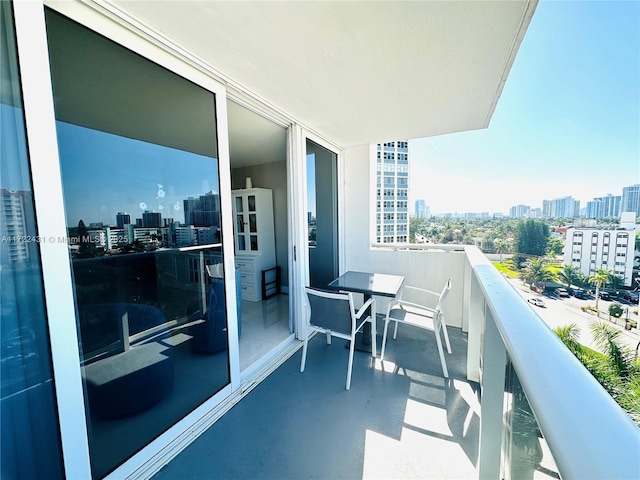 balcony featuring a view of city