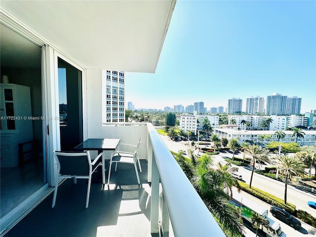 balcony with a view of city