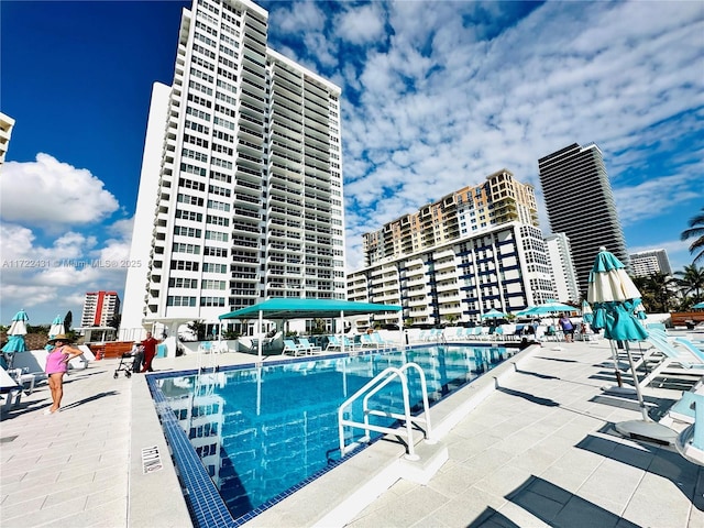 view of pool with a patio