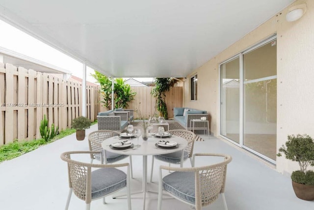 view of patio / terrace featuring an outdoor living space