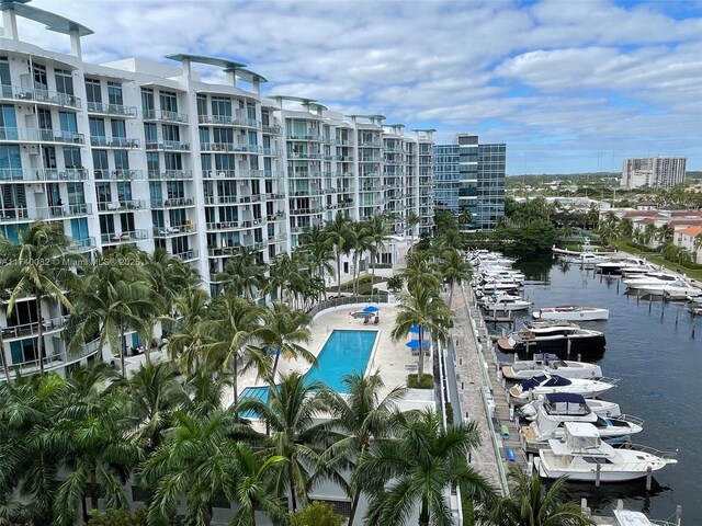 exterior space featuring a water view