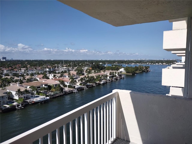 balcony with a water view