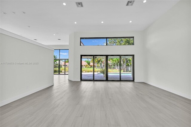 empty room featuring light wood-type flooring