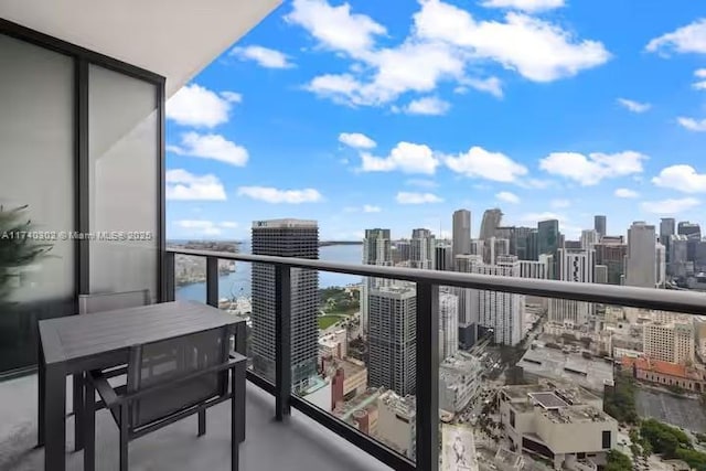 balcony with a water view