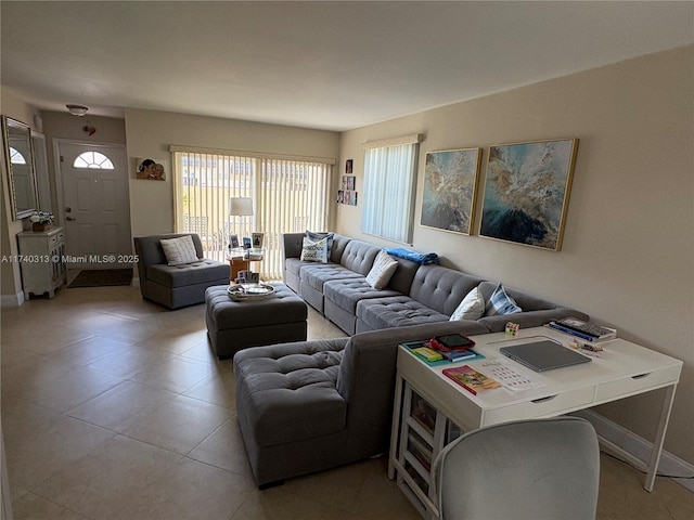 8317 SW 137th Ave Unit 8317, Miami, FL 33183 - living room with baseboards and light tile patterned flooring