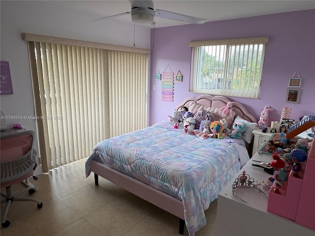 8317 SW 137th Ave Unit 8317, Miami, FL 33183 - tiled bedroom with ceiling fan
