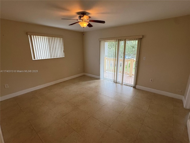 8317 SW 137th Ave Unit 8317, Miami, FL 33183 - spare room featuring ceiling fan and baseboards