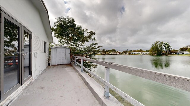 balcony with a water view