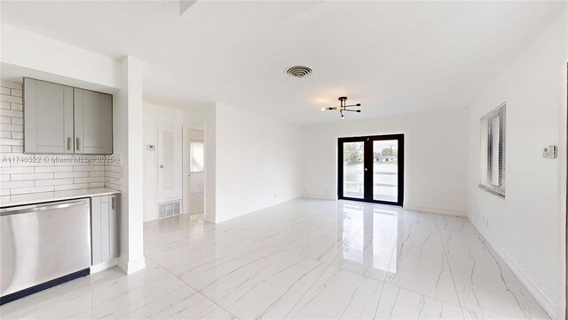 empty room with french doors