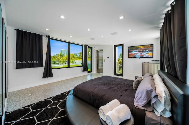 1823 SW 2nd Ct, Miami, FL 33129 - bedroom with recessed lighting, elevator, and speckled floor