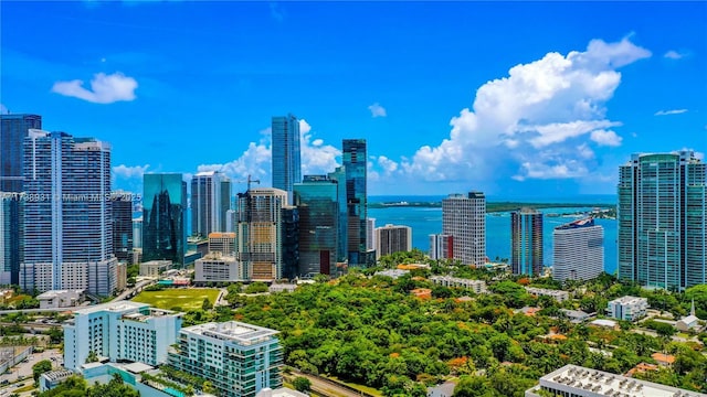 view of city with a water view