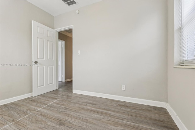 empty room featuring light wood-type flooring