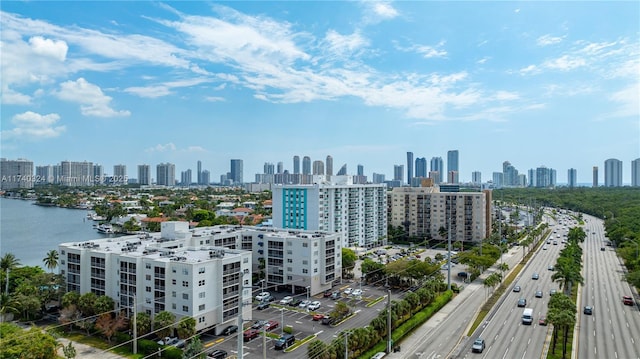 property's view of city with a water view