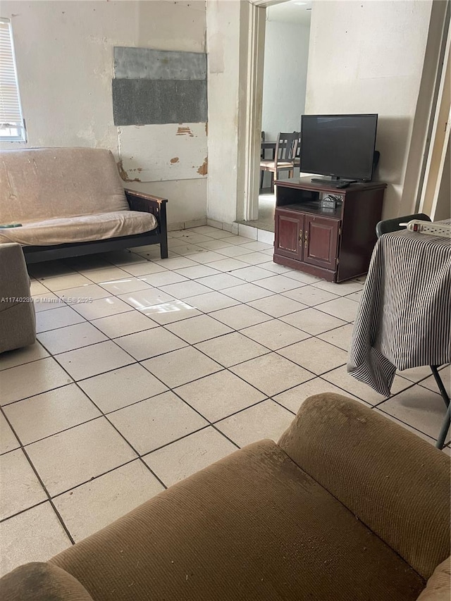 view of tiled living room