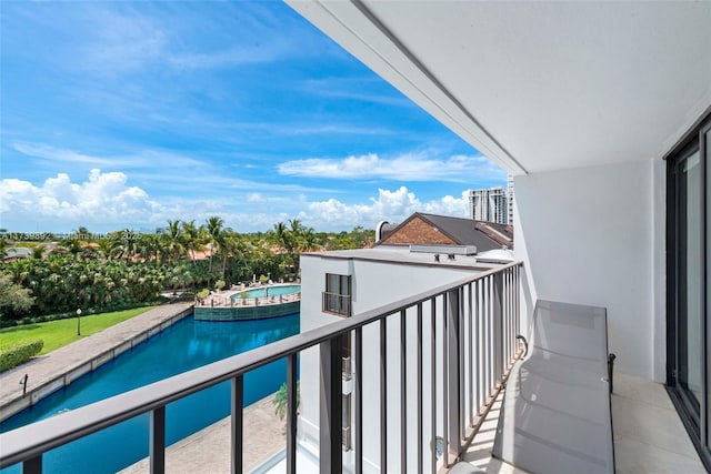 balcony with a water view