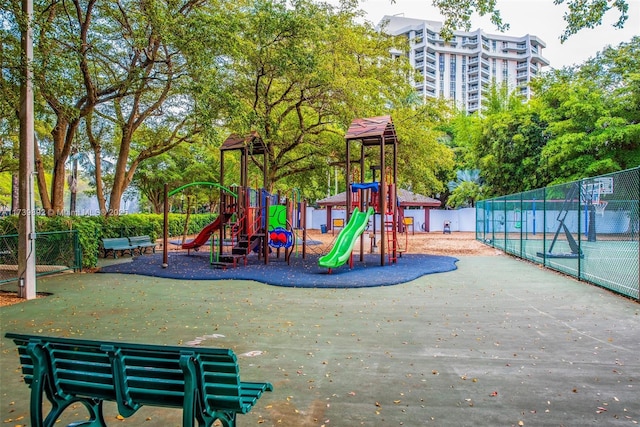 view of jungle gym