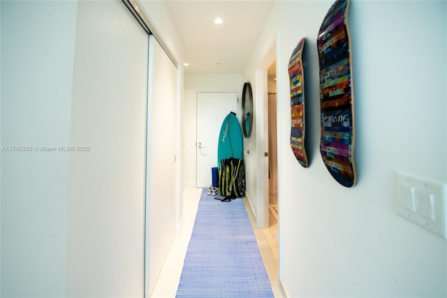 hallway with recessed lighting