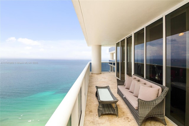 balcony with a water view