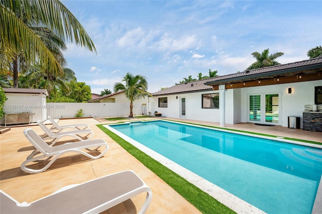 view of pool featuring a patio