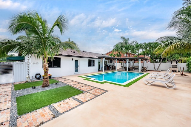 view of pool with a patio