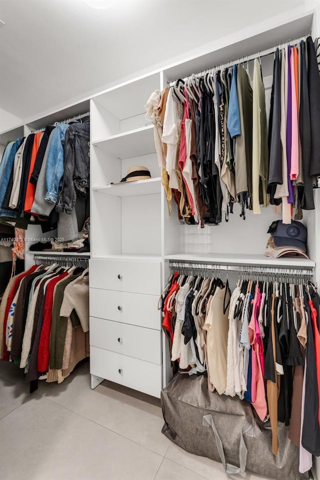 view of walk in closet