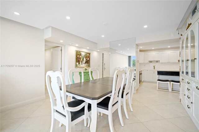 view of tiled dining space