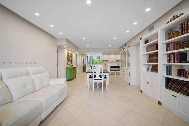 view of tiled living room