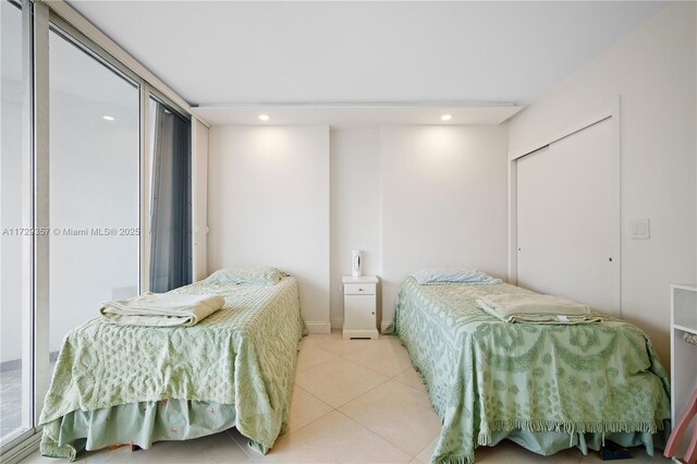 view of tiled bedroom