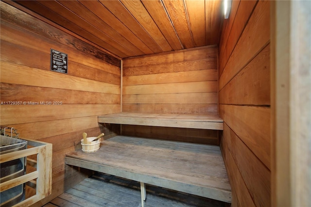 view of sauna