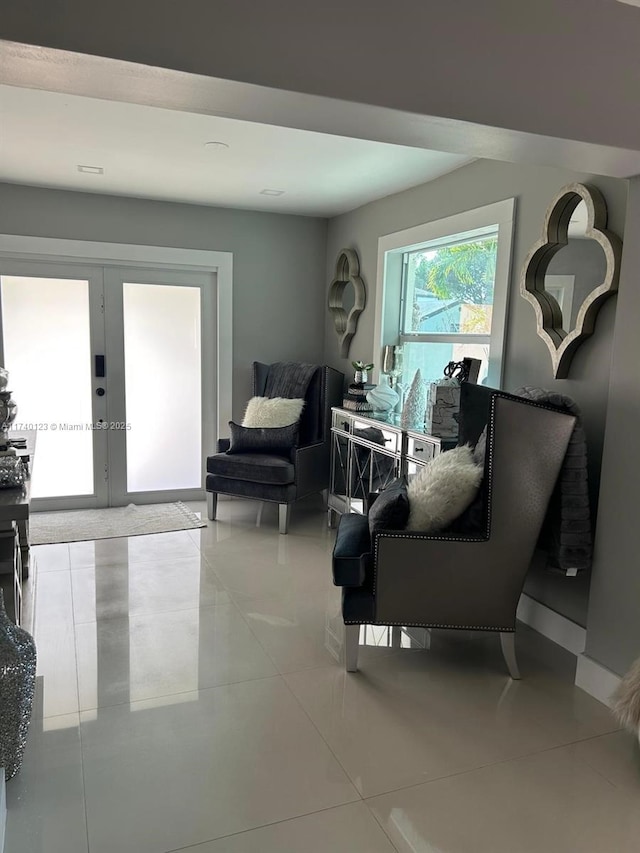 15281 SW 153rd St, Miami, FL 33187 - living room with tile patterned flooring and french doors
