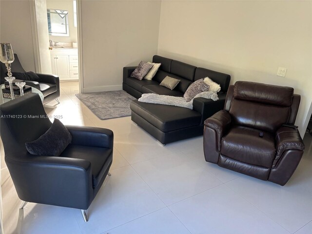 15281 SW 153rd St, Miami, FL 33187 - tiled living room featuring baseboards