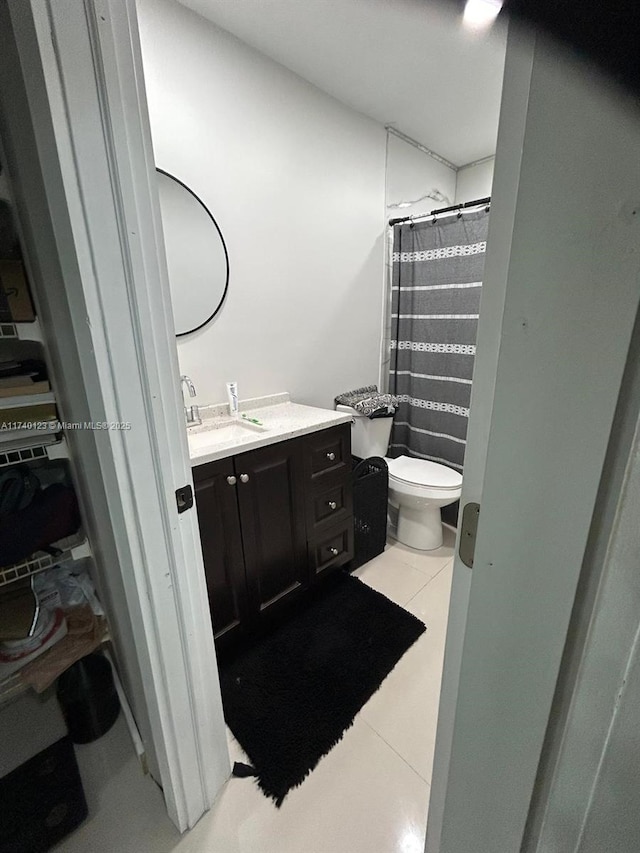 15281 SW 153rd St, Miami, FL 33187 - full bath featuring toilet, curtained shower, tile patterned flooring, and vanity