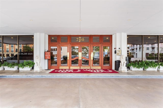 entrance to property with french doors