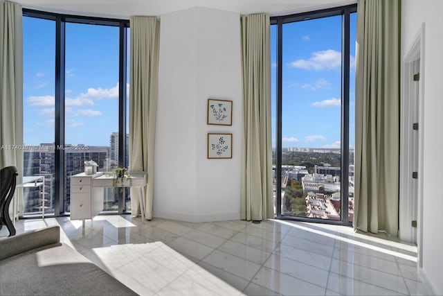 interior space featuring expansive windows