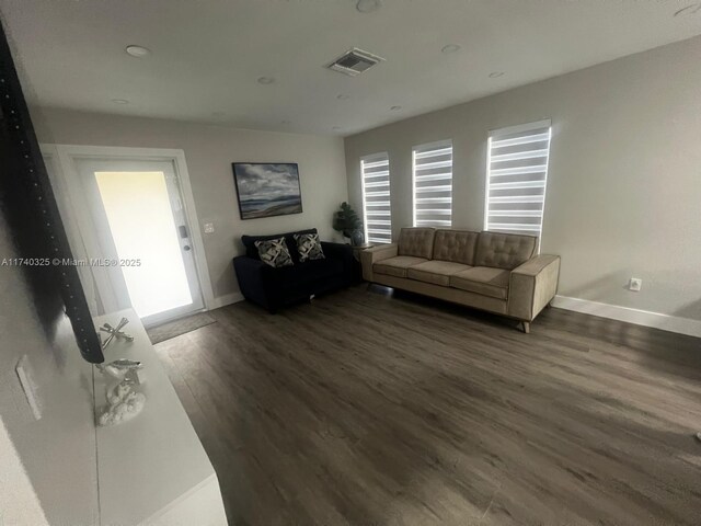 222 SW 8th St, Dania Beach, FL 33004 - living room with dark hardwood / wood-style floors