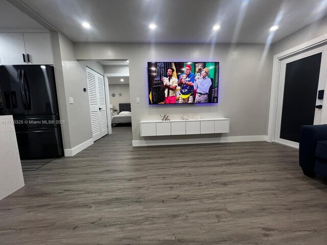 222 SW 8th St, Dania Beach, FL 33004 - living room with dark wood-type flooring