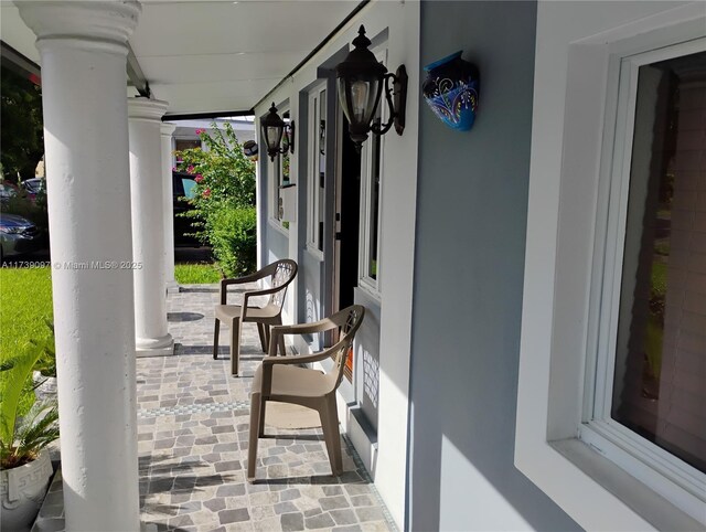 view of patio / terrace featuring covered porch