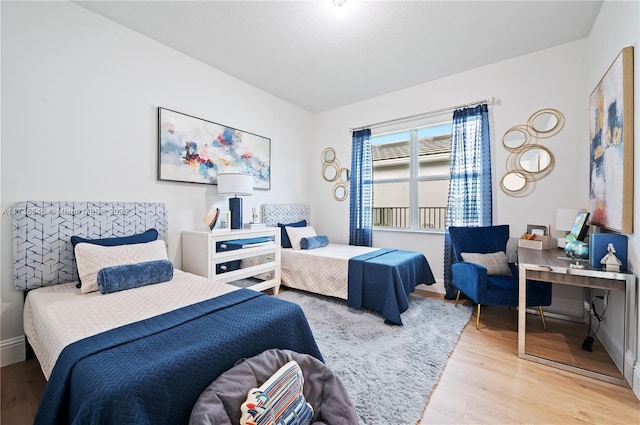 bedroom featuring light hardwood / wood-style flooring