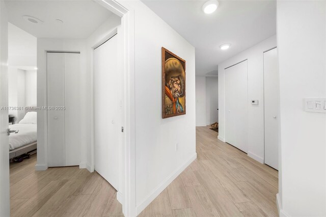 hallway featuring light hardwood / wood-style flooring