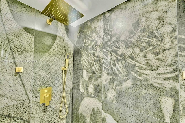 interior details with a shower