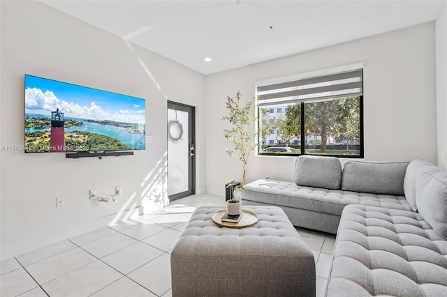 view of tiled living room