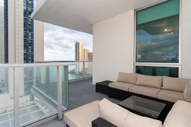 balcony featuring outdoor lounge area