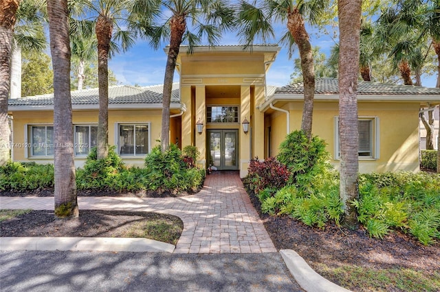 view of front of home with french doors