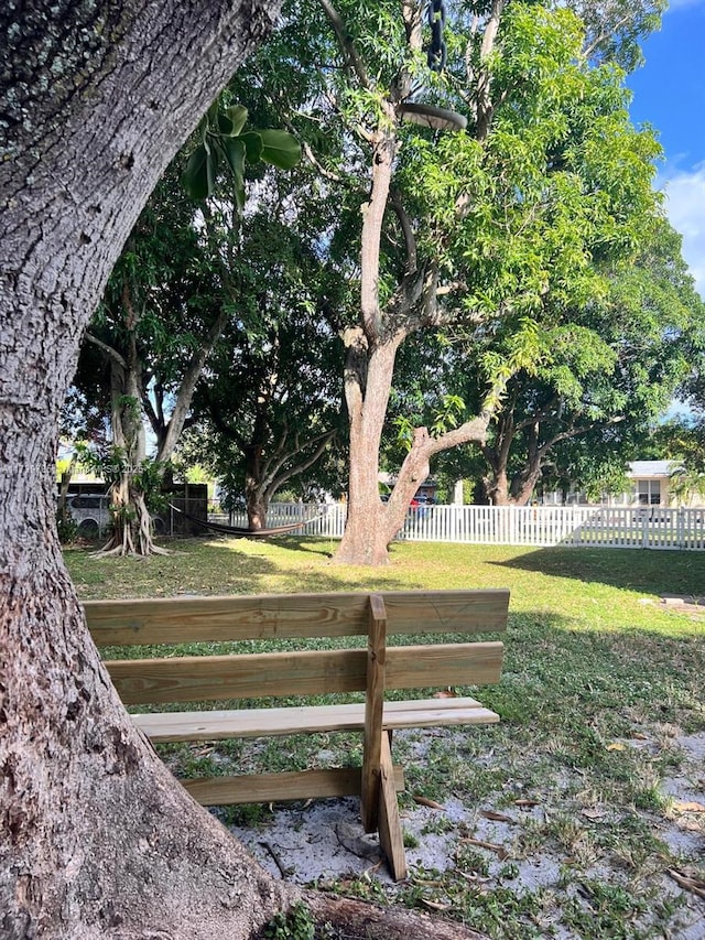 view of yard featuring fence