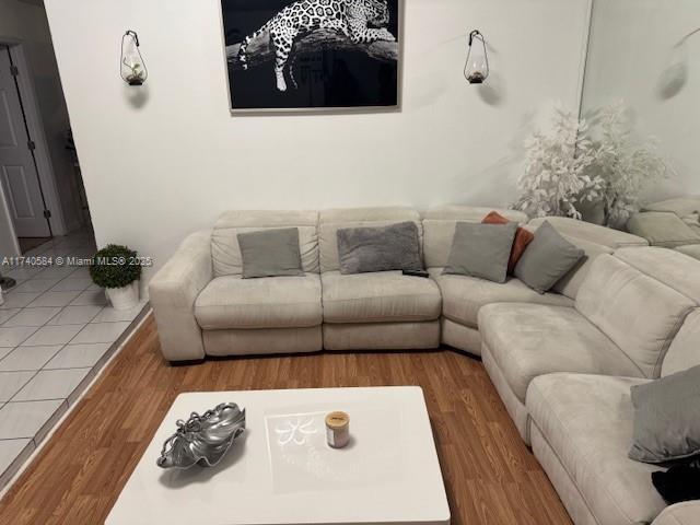 living room featuring wood-type flooring