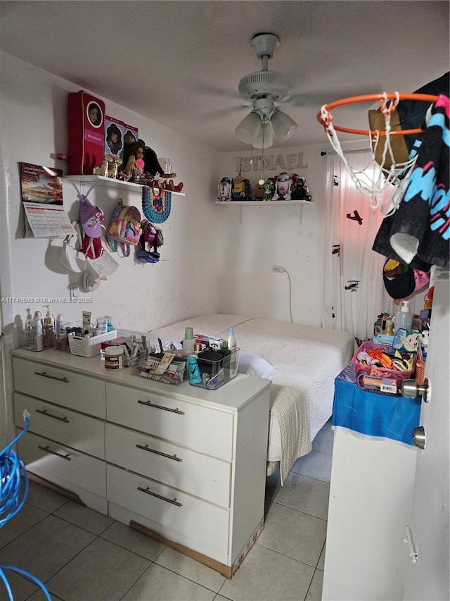 1260 NW 4th St, Miami, FL 33125 - bedroom featuring light tile patterned floors and a ceiling fan