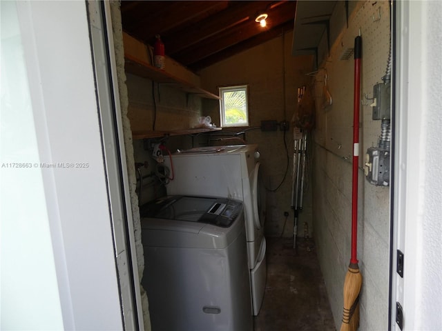 laundry room with laundry area and separate washer and dryer